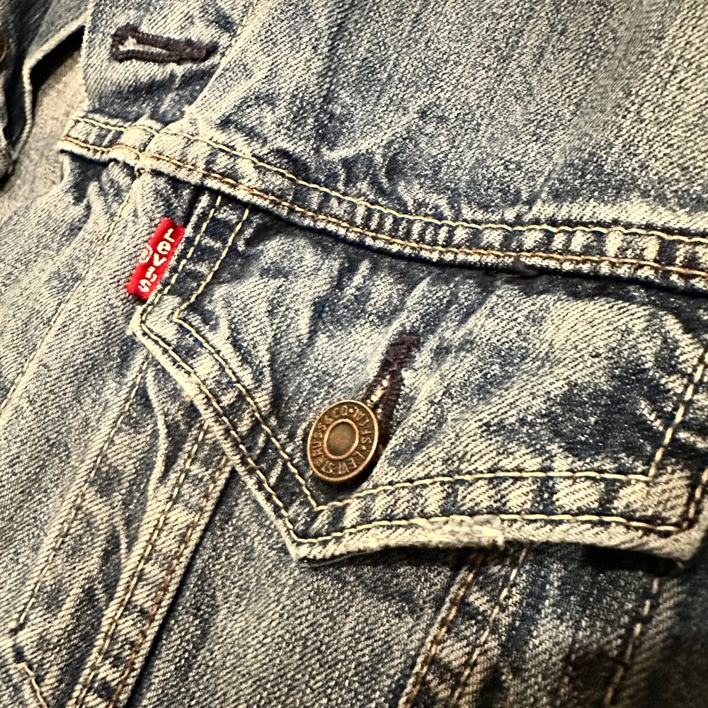 SOLD **Perfectly Distressed Levi’s Jean Jacket**  Around M/L can see the size